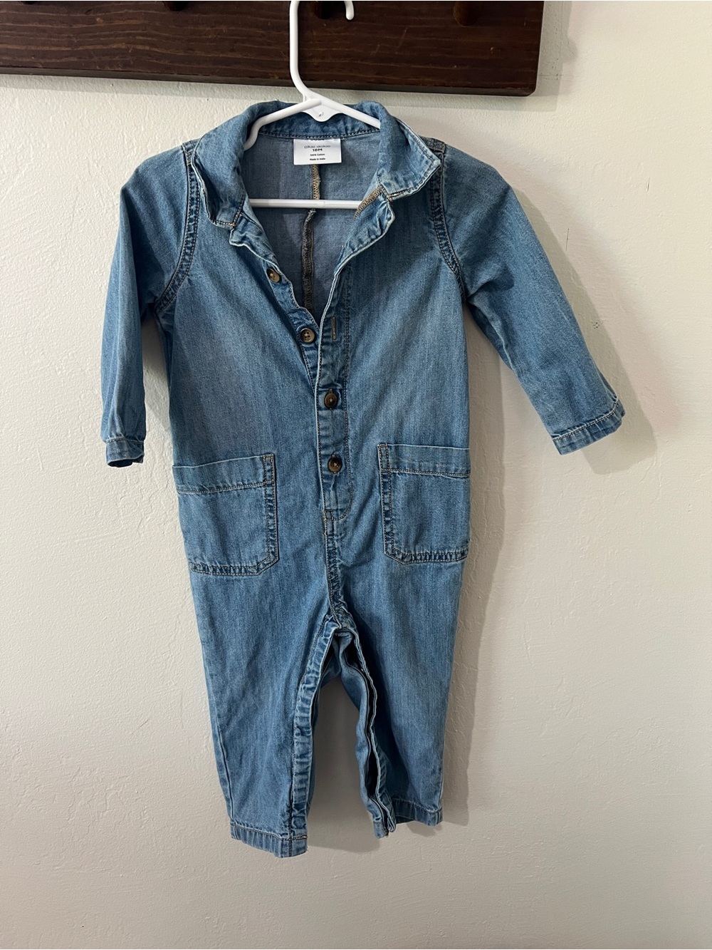 okie dokie Light Blue Denim Button-Up Jumpsuit